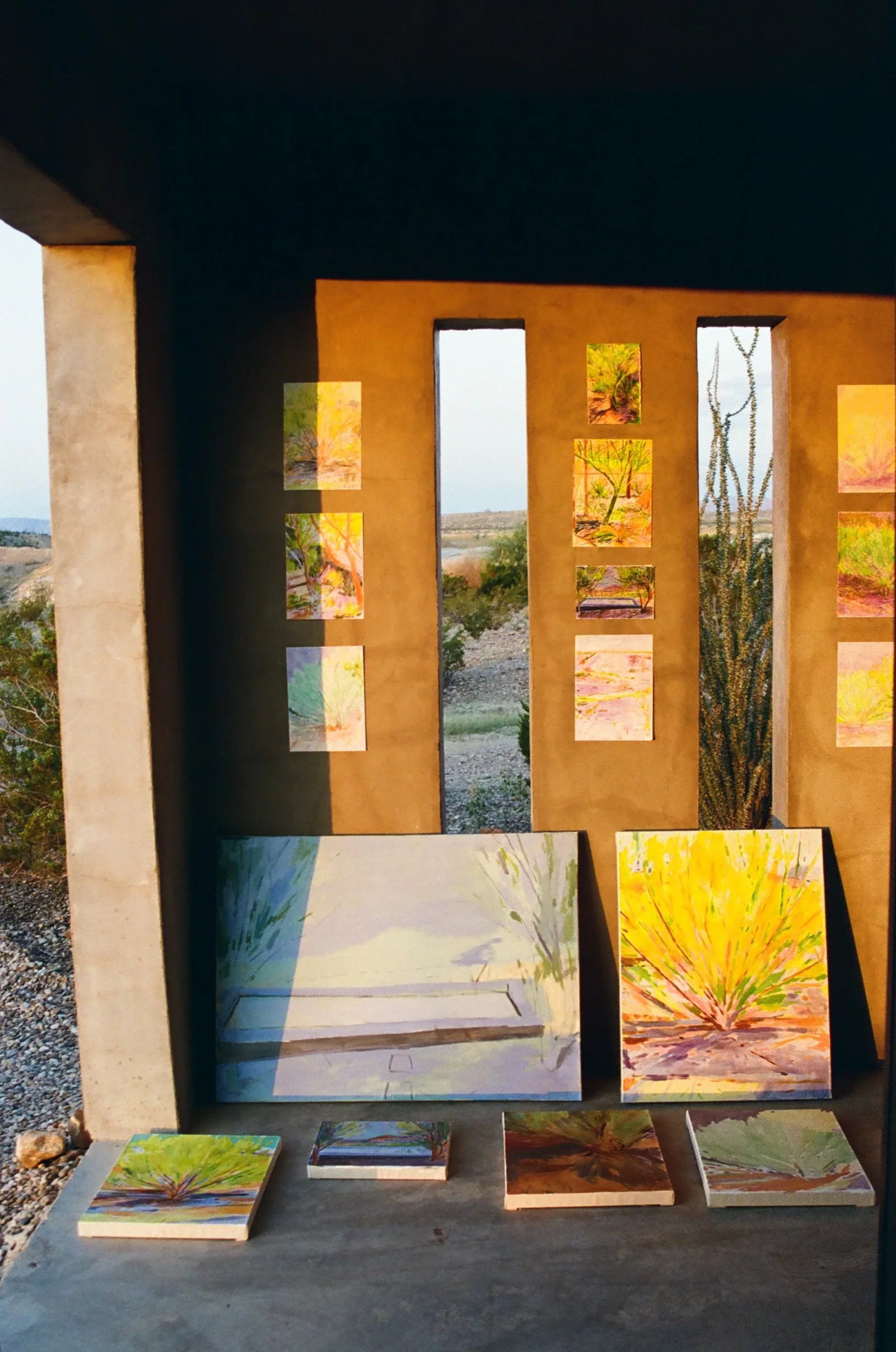 Lily Timberlake’s paintings arranged in the light at Willow House